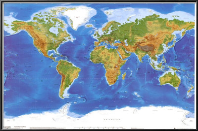 Satellite Physical Map of The World