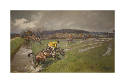 Huntsmen Crossing a Brook
