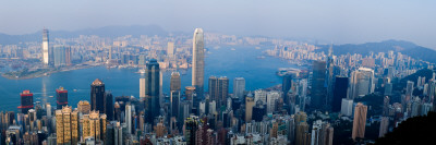 Skyscrapers in a City, Victoria Harbour, Hong Kong, China