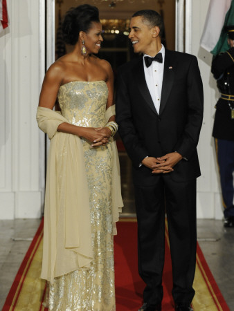 President Obama and First Lady before Welcoming India