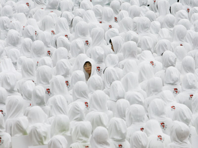 Students Participate in the 500 Days Countdown Ceremony for the 2008 Beijing Olympics in Hong Kong