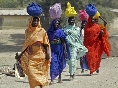 Chadian Refugees Walk Inside a Refugee Camp at the Border Town of Kousseri, Cameroon