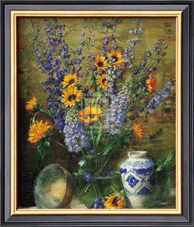 Delphiniums and Chinese Vase