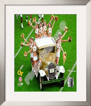 Georgia Tech University Yellow Jacket Cheerleaders ride the Rambling Wreck 2004 Poster