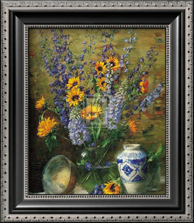 Delphiniums and Chinese Vase