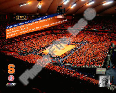 The Carrier Dome Record Breaking Crowd Syracuse Vs. Villanova Poster