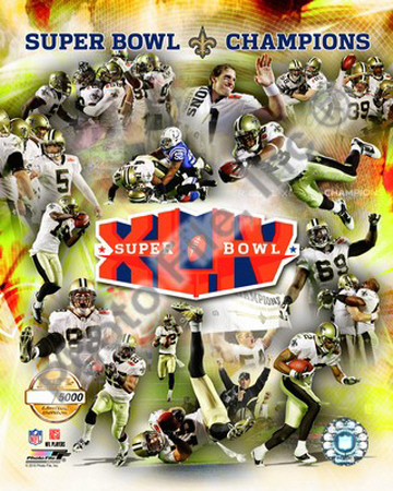 Buy New Orleans Saints Super Bowl XLIV Champions PF Gold at AllPosters.com