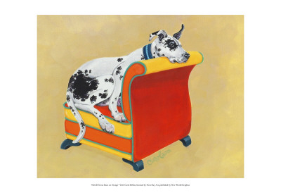 Great Dane on Orange
