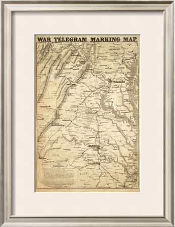 War Telegram Marking Map, c.1862