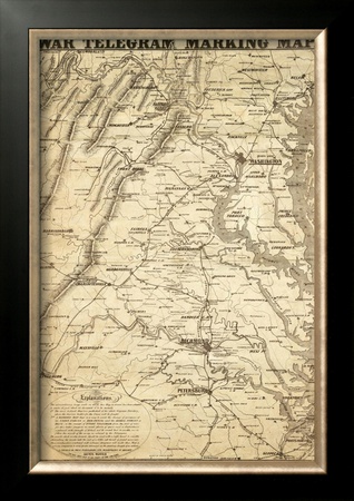War Telegram Marking Map, c.1862
