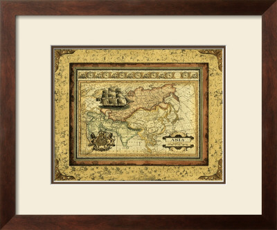 Crackled Map of Asia