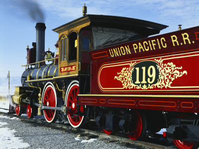 Old Fashioned Steam Train at Golden Spike National Historic Site, Great Basin, Utah