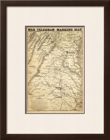 War Telegram Marking Map, c.1862