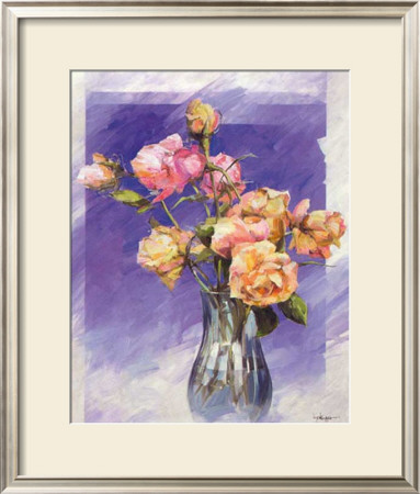 Roses with a Blue Vase