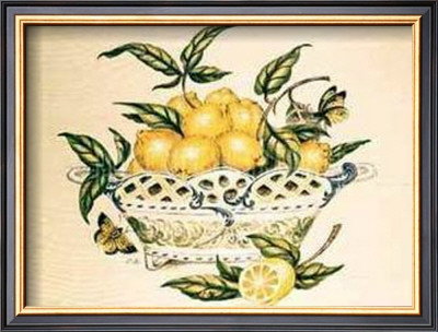 Lemons in a Porcelain Basket