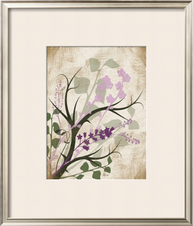 Lavender and Sage Florish Framed Art Print