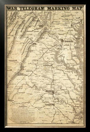 War Telegram Marking Map, c.1862