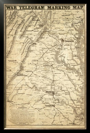 War Telegram Marking Map, c.1862