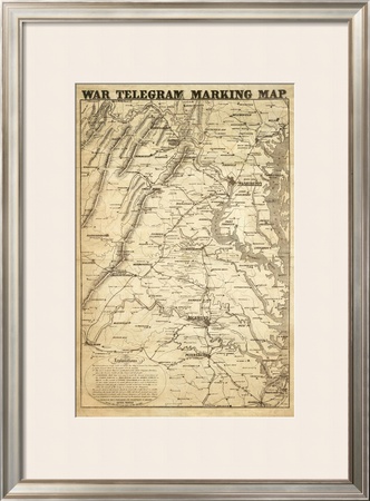 War Telegram Marking Map, c.1862
