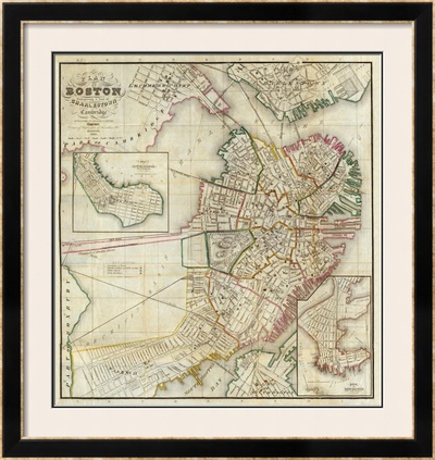 Plan of Boston Comprising a Part of Charlestown and Cambridge, c.1846