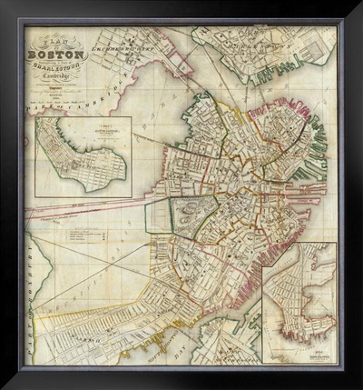 Plan of Boston Comprising a Part of Charlestown and Cambridge, c.1846