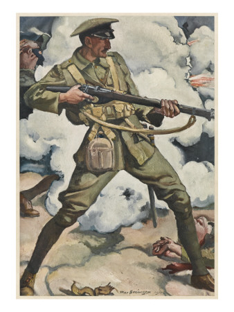 British Infantryman of World War One Fighting at Close Quarters