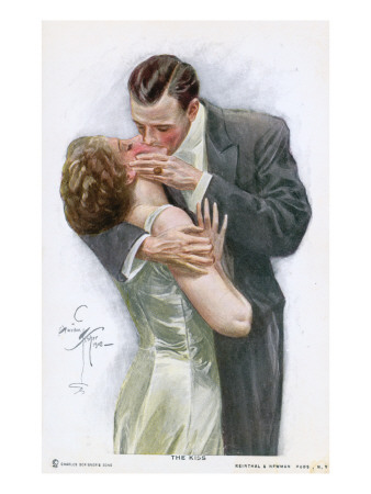 An American Couple, in Evening Dress, Kiss Ardently Yet with Decorum