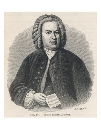 Johann Sebastian Bach German Organist and Composer with a Manuscript in His Hand