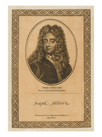 Joseph Addison Writer and Journalist with His Autograph