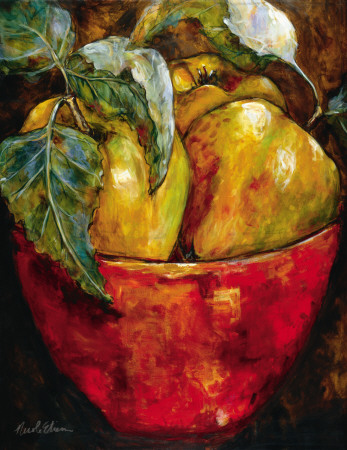 Apples in Red Bowl
