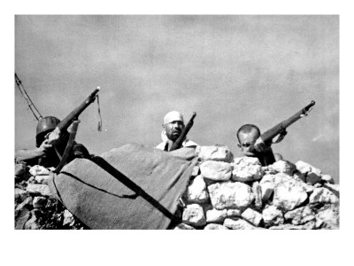 Nationalist Troops Firing at Republicans; Spanish Civil War