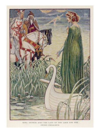 King Arthur (With Merlin by His Side) Asks the Lady of the Lake for Excalibur