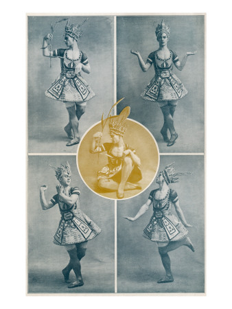 Le Dieu Bleu Nijinsky Posing in Costumes Designed by Leon Bakst