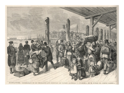 Mormon immigrants arriving in New York.