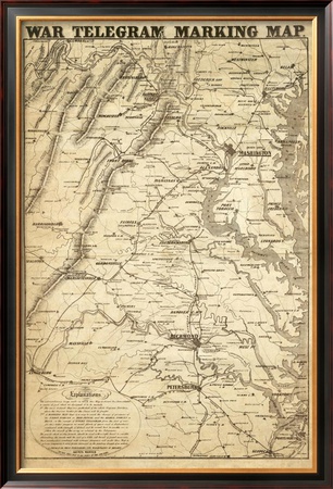 War Telegram Marking Map, c.1862