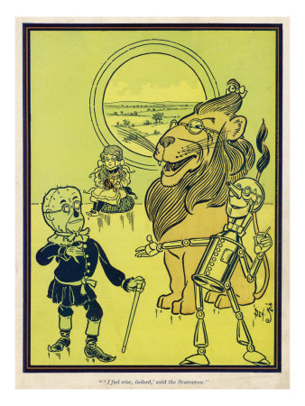 The Scarecrow, the Tin Woodman and the Lion Acquire Heart, Brains and Courage