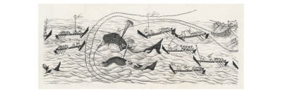 Whaling Scene in Japan