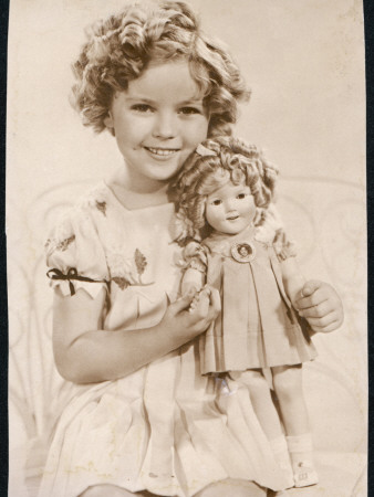 American Film Actress Shirley Temple, with Supposedly Look-Alike Doll