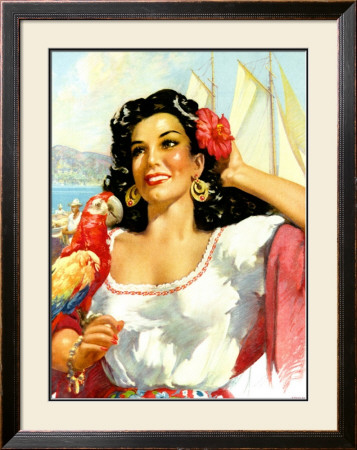 Senorita with Parrot