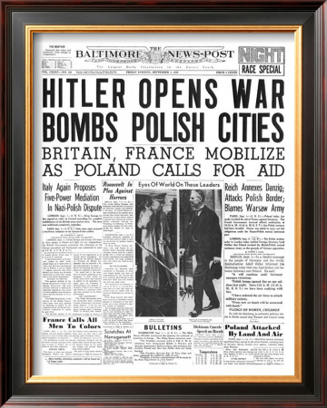 The Baltimore News, September 1, 1939: Hitler Opens War, Bombs Polish Cities