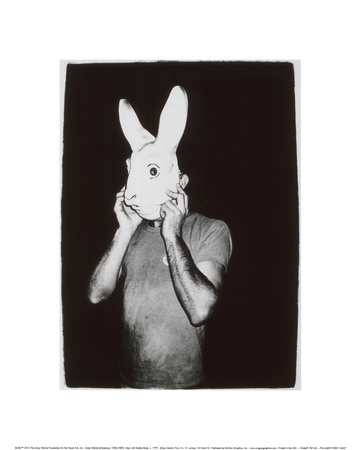 Man with Rabbit Mask, c.1979 Posters