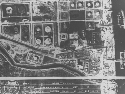Destroyed Tanks at Iraqi Basrah Petroleum Production Storage Facility