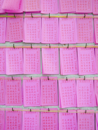 China, Hong Kong, Paper Telling Fortune at Wong Tai Sin Temple