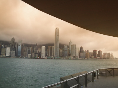 China, Hong Kong, Morning View of Downtown High Rise in Victoria Harbor, Including Ifc2