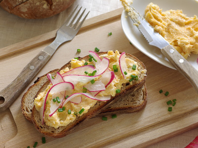 Camembert Butter on Bread with Radish