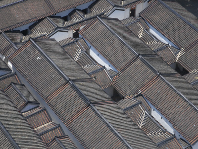 China, Hong Kong, Traditional Houses with Tiled Roof
