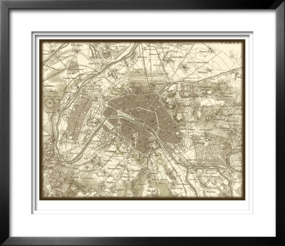 Sepia Map of Paris