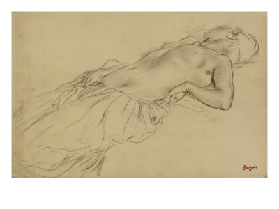 Edgar Degas - Naked woman lying on her back (Lying Nude)