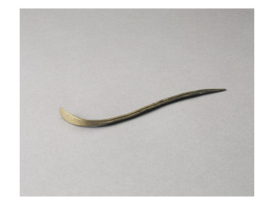 Spatula Curved Copper Alloy Decorated with Engraved