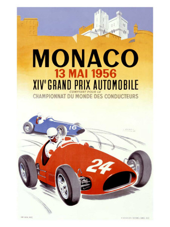 Monaco Grand Prix, 1956 Poster